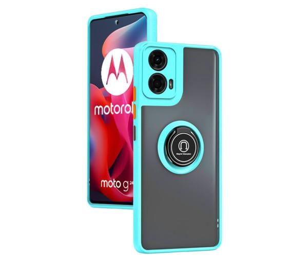 Чехол - накладка TPU Color Matte Ring для Motorola Moto G24 Голубой