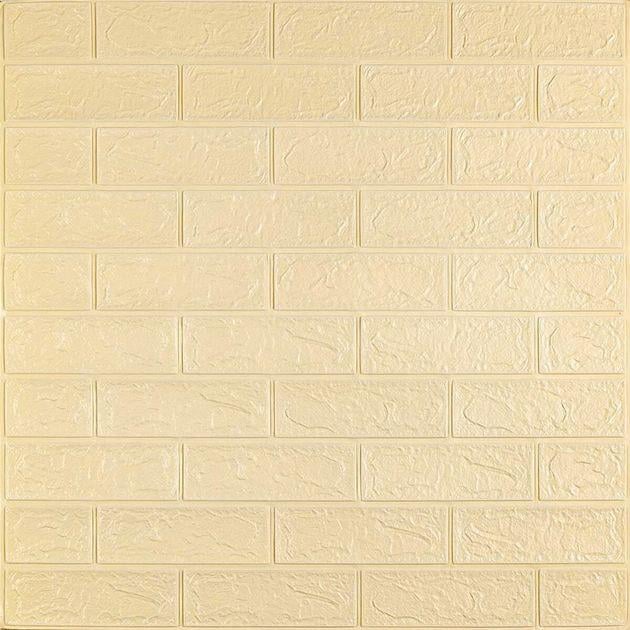 3D-панель декоративная самоклеящаяся под кирпич 700x770x4 мм Бежевый (BN4-002)