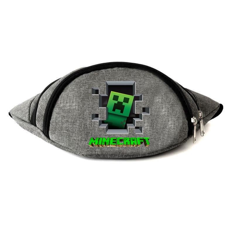 Поясна сумка-бананка з принтом Minecraft MC-Creeper Сірий (1265964496)