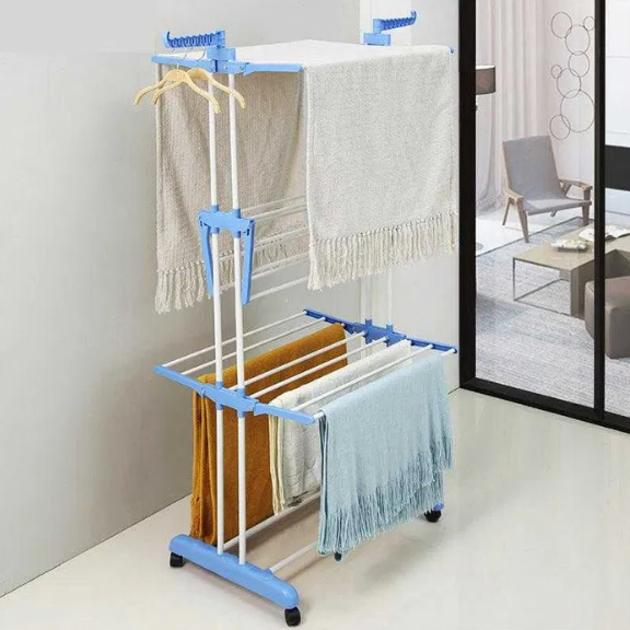 Сушарка багатоярусна Garment rack with wheels для білизни складана до 40 кг (8521470) - фото 3