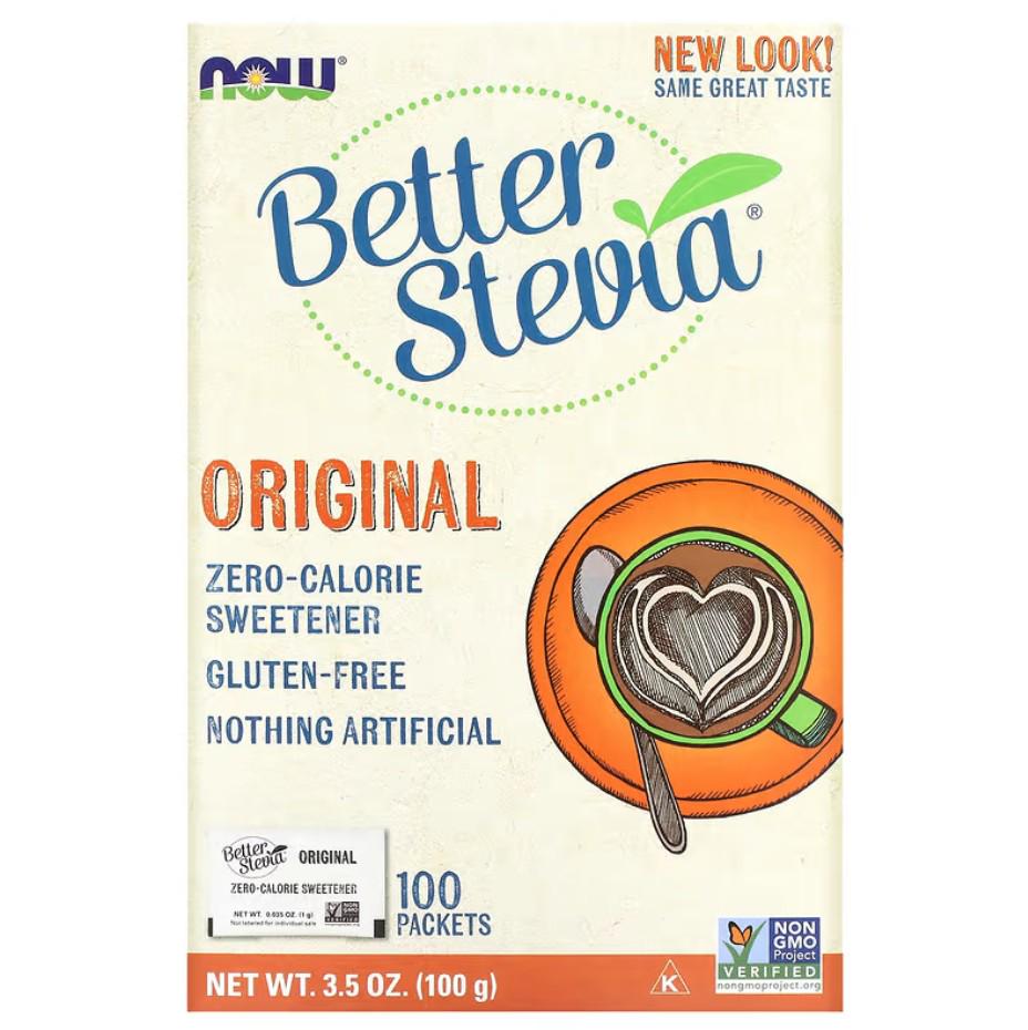 Стевия Now Foods Better Stevia Zero-Calorie Sweetener 100 пакетиков
