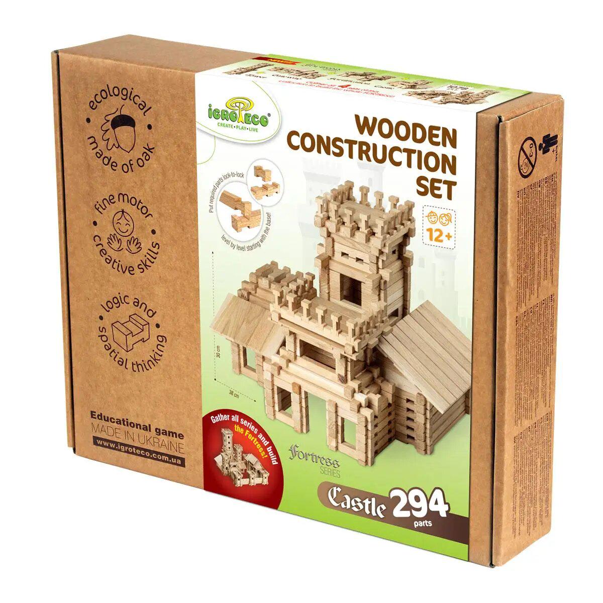 Конструктор деревянный для детей Igroteco Замок 294 деталей (900361)