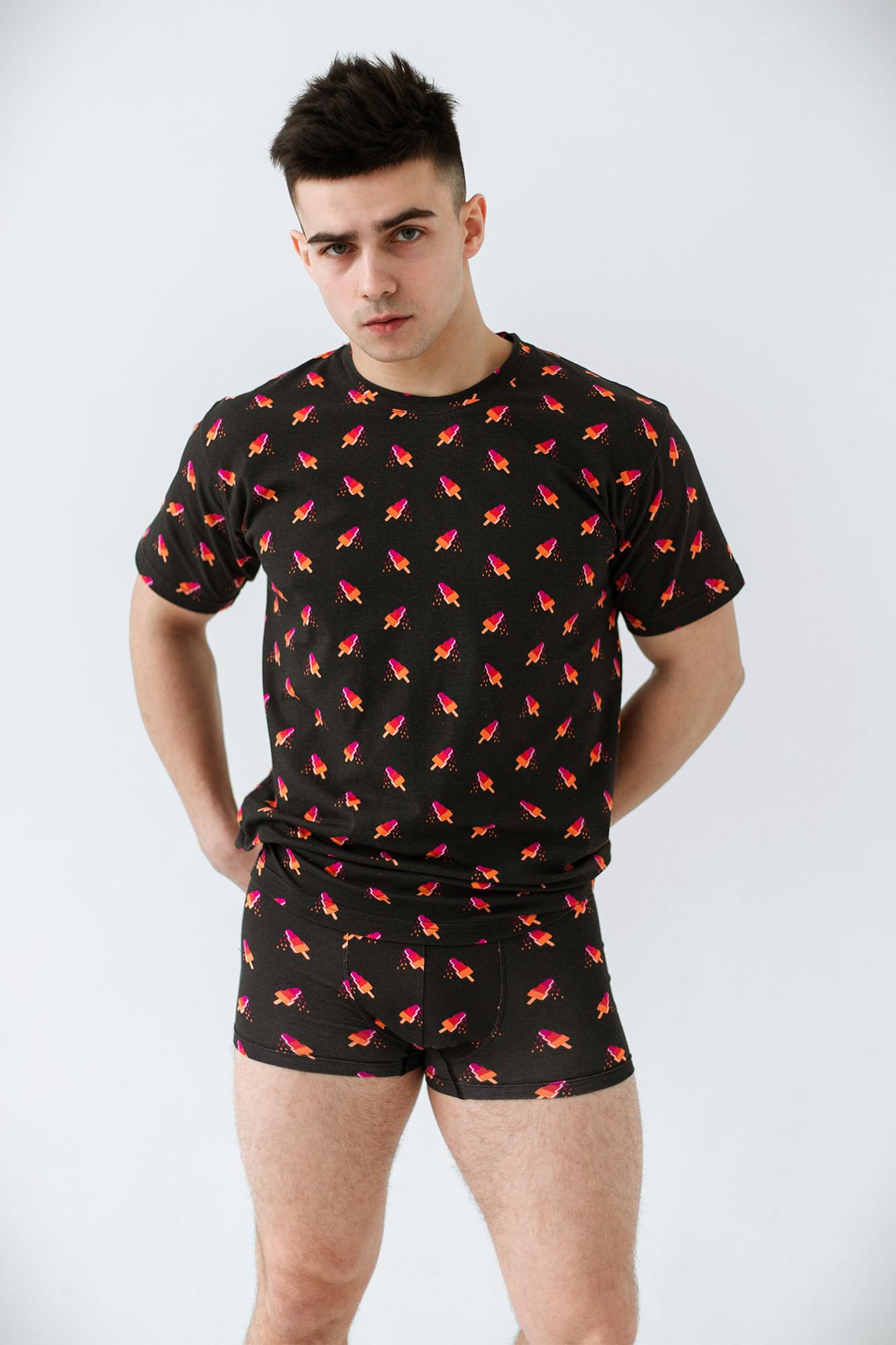 Белье мужское Without Ice cream боксеры/футболка хлопчатобумажная L Black (L8036043)