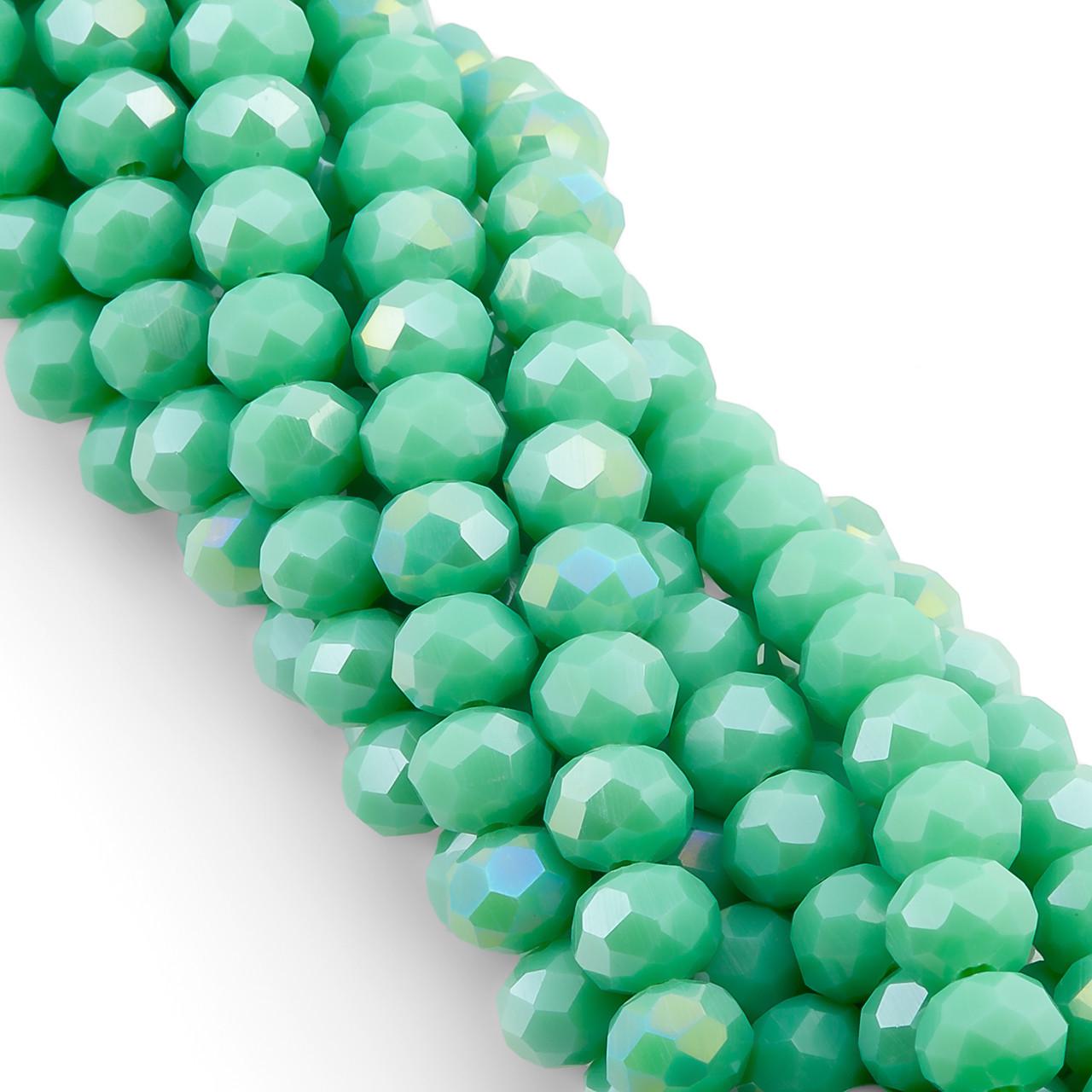 Бусины Swarovski АВ огранки рондель 4х3,5 мм 42 см 120 шт. Бирюзовый непрозрачный (БС4145а79)