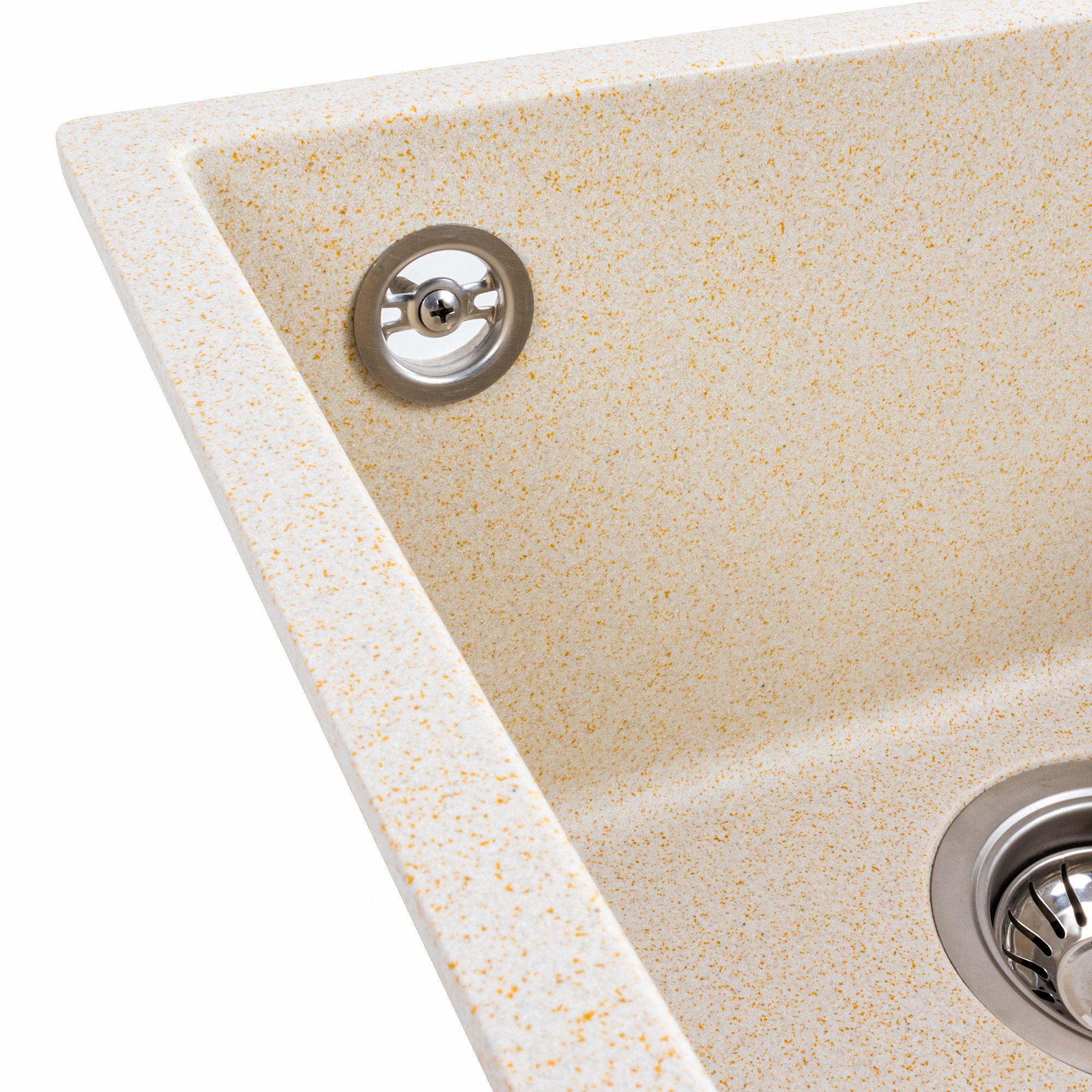 Мойка для кухни гранитная Platinum 4040 RUBA матовый Песок - фото 4 Мойка для кухни гранитная Platinum 4040 RUBA матовый Песок - фото 4