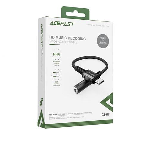 Кабель Acefast C1-07 USB-C 3,5 мм 18 см Black (554080) - фото 3