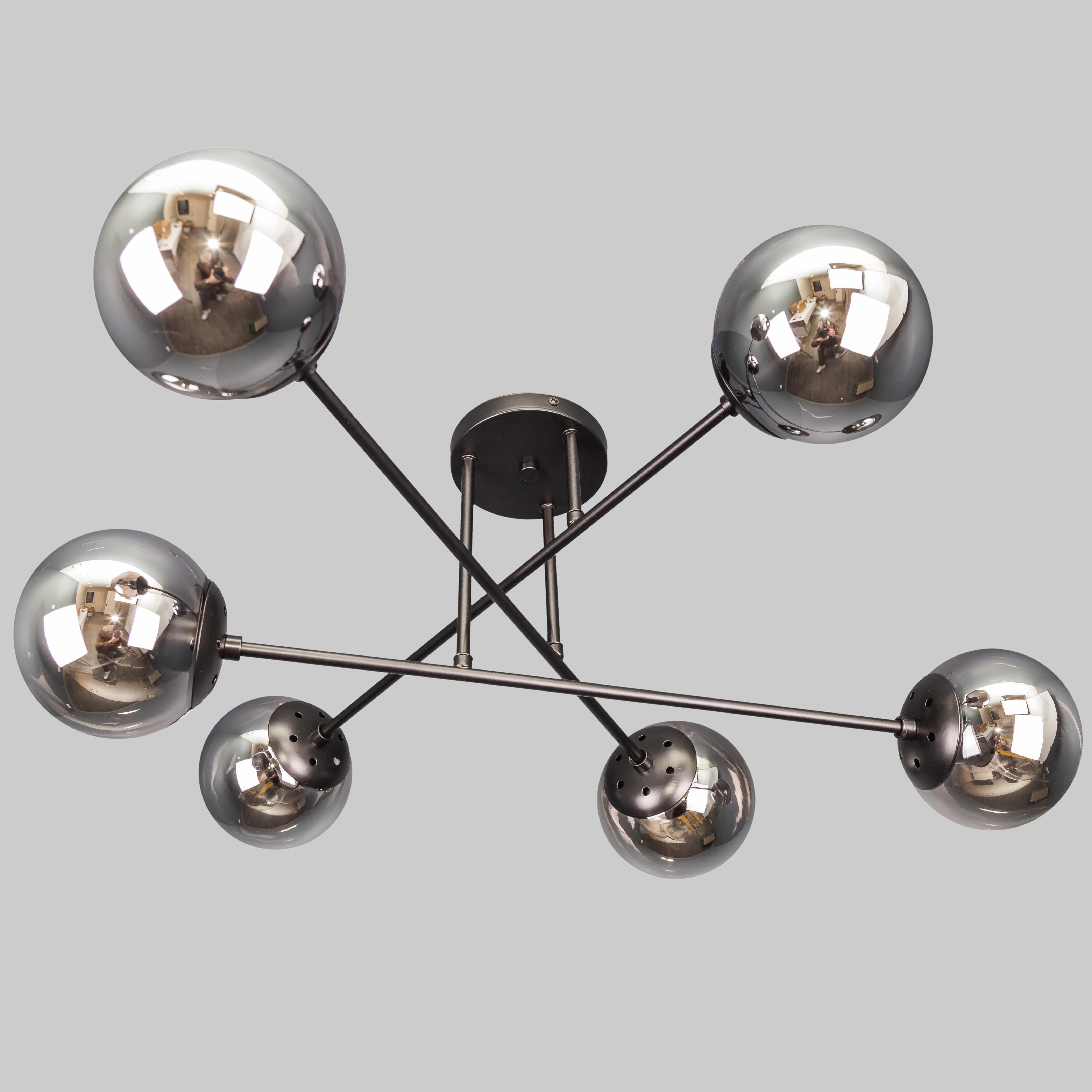 Люстра на 6 плафоны Черный (52-9804-6 BK+BK) Люстра на 6 плафоны Черный (52-9804-6 BK+BK)