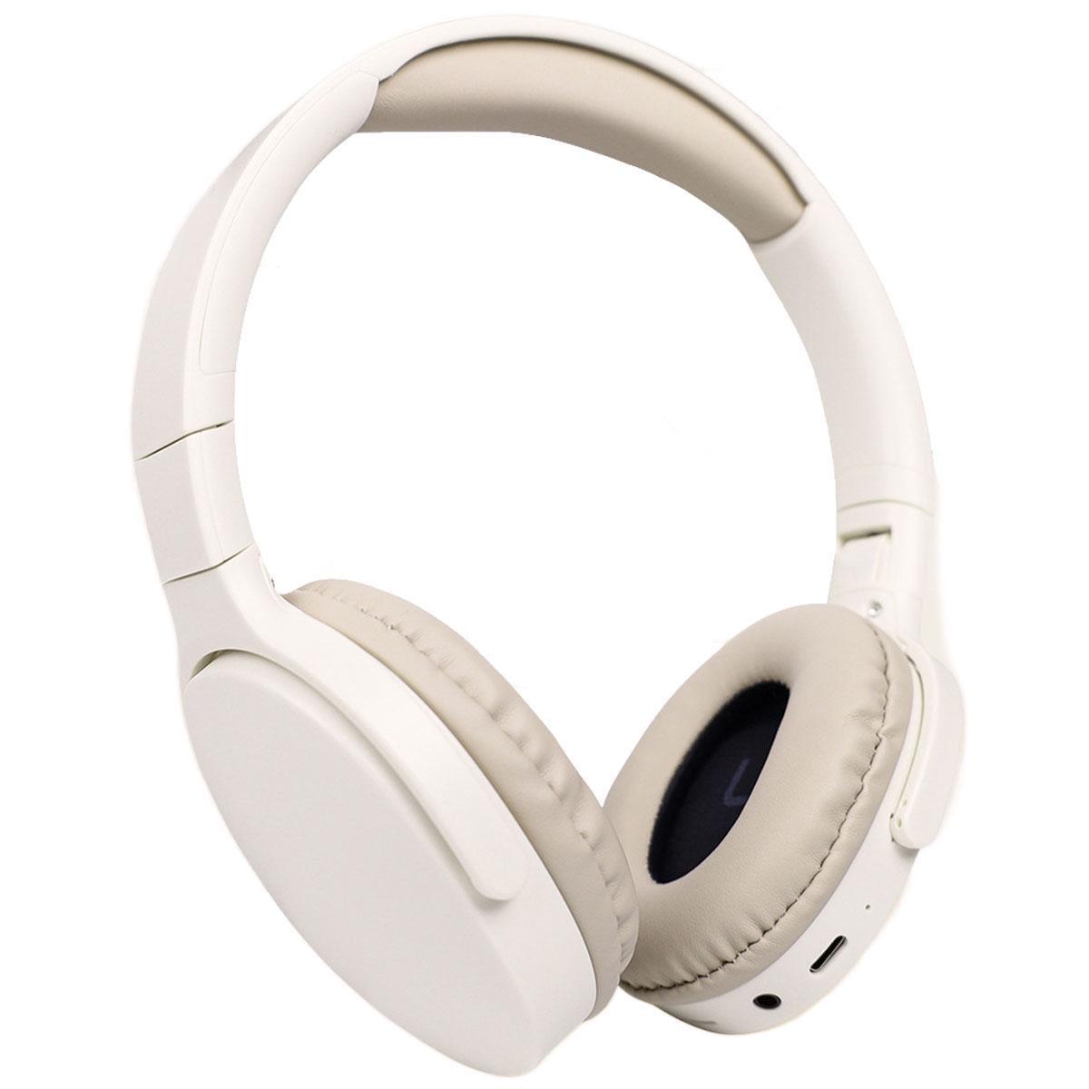 Наушники Wir Wireless Bluetooth 3,5 mini jack/microSD/FM-радио Бежевый (00048)