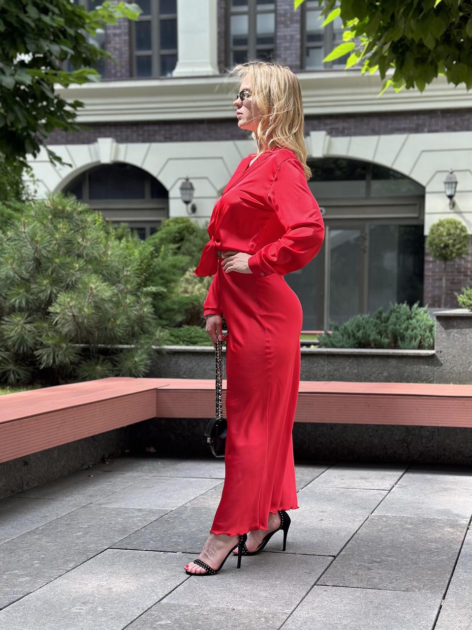 Юбка женская Армани длинная из шелка L Красный (2656491040) - фото 4 Юбка женская Армани длинная из шелка L Красный (2656491040) - фото 4