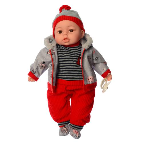 Пупс Мой малыш мягконабивной музыкальный 44 см Красный (M 4414 I RU)