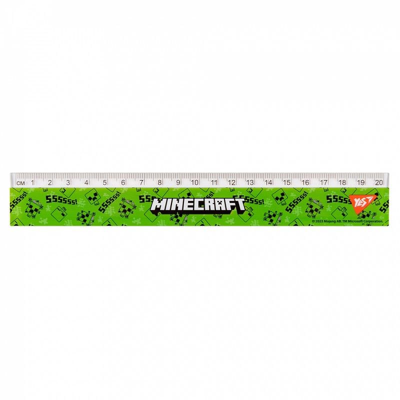 Линейка детская пластиковая YES Minecraft 20 см (370666)