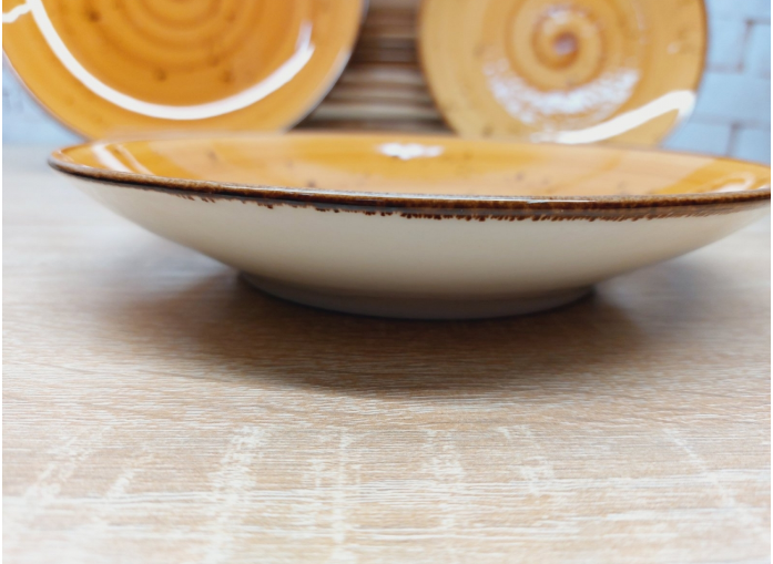 Сервиз столовый OMS TULU Spiral фарфор 6 персон 24 шт. Оранжевый (DN24-Spiral Kahwe) - фото 5 Сервиз столовый OMS TULU Spiral фарфор 6 персон 24 шт. Оранжевый (DN24-Spiral Kahwe) - фото 5