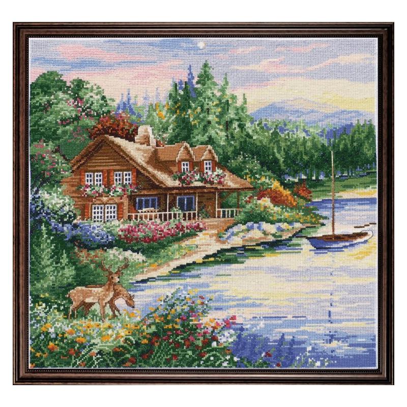 Набор для вышивания крестиком Design Works 2767 Lakeside Cabin (18923)