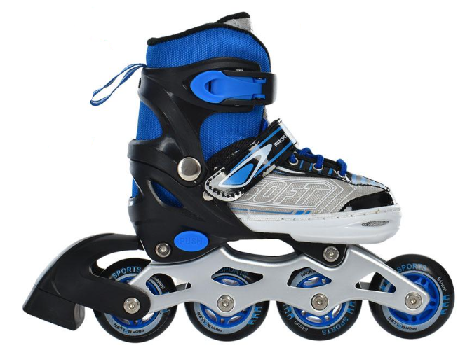 Ролики Profi 27-30 з світлими колесами Синій (A 4147-XS-BL)