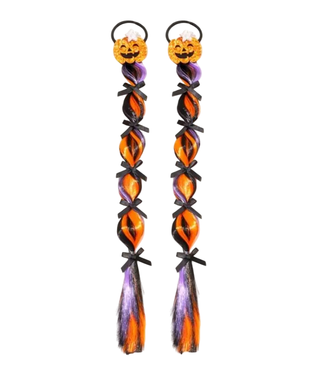 Накладні кольорові пасма із гумками с гарбузами для Хелловіну Помаранчевий з чорним (2764444953)