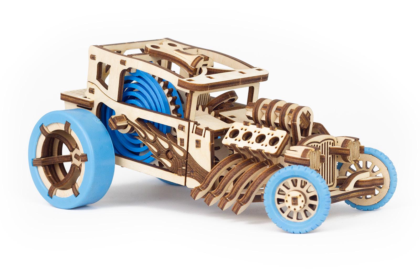 Конструктор механический 3D Time for Machine Hot Rod автомобиль Голубой (T4M380303BL)