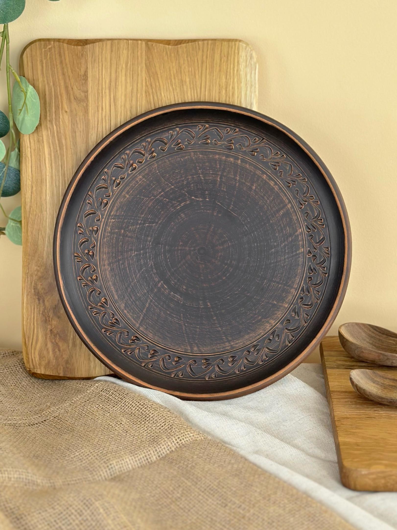 Блюдо для пиццы глиняное Гражда Декор 30 см (13000-29)
