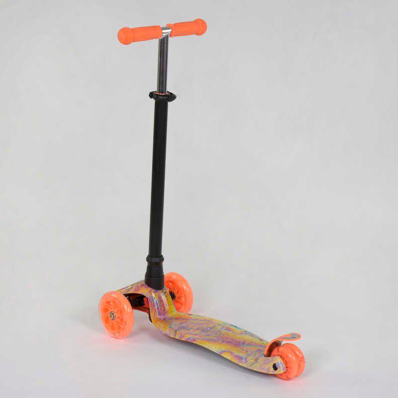 Самокат трехколесный Best Scooter Maxi пластмассовый трубка руля алюминиевая Orange/Black (83269) - фото 6