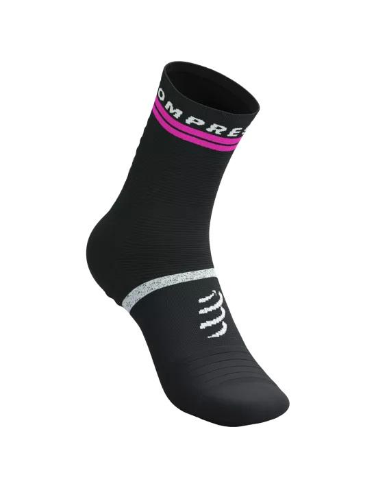 Носки Compressport Pro Marathon Socks V2.0 T4 Black/Safe Yellow/Neo Pink (debcb068) - фото 2