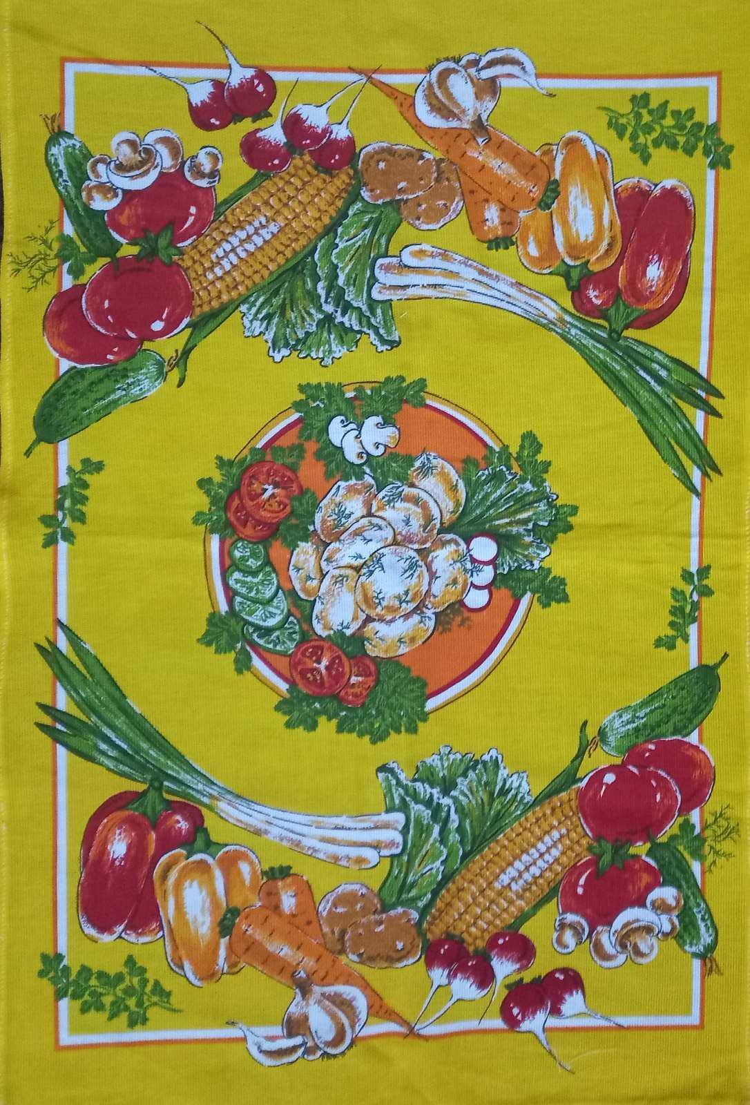 Полотенце кухонное овощи 50х63 см Желтое (28) - фото 1 Полотенце кухонное овощи 50х63 см Желтое (28) - фото 1