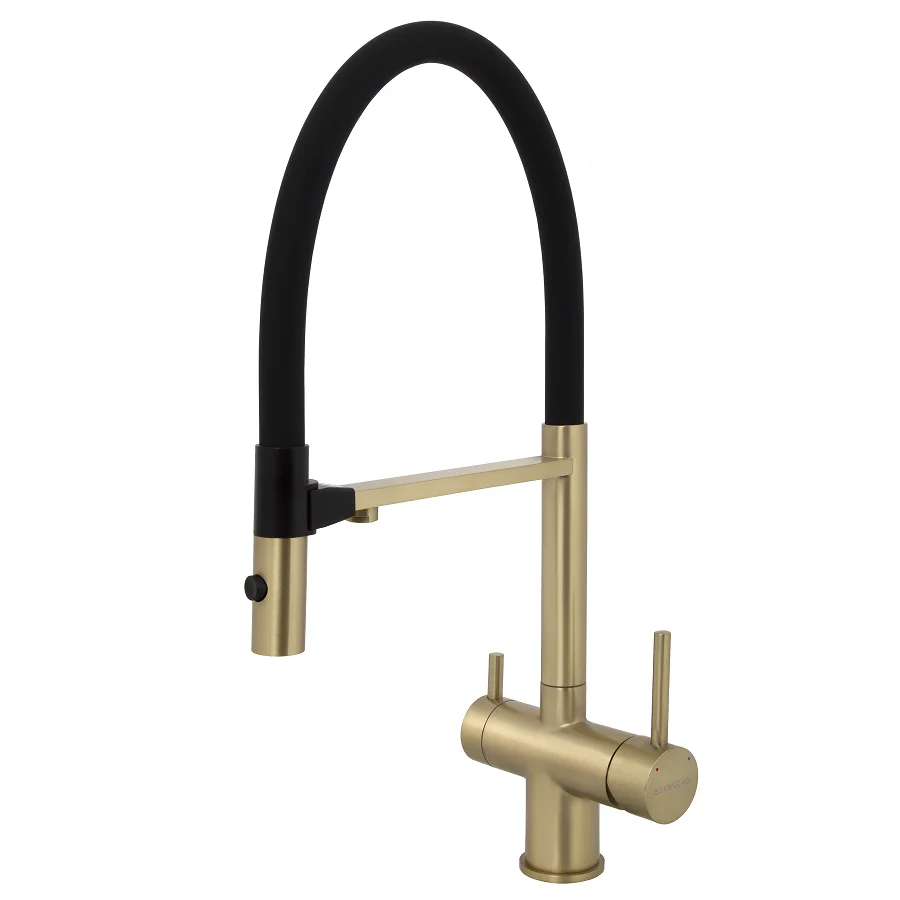 Змішувач кухонний LEOMIKAO KAWAGUCHI-S Flexo Filter LG Світло-золотий (526809)