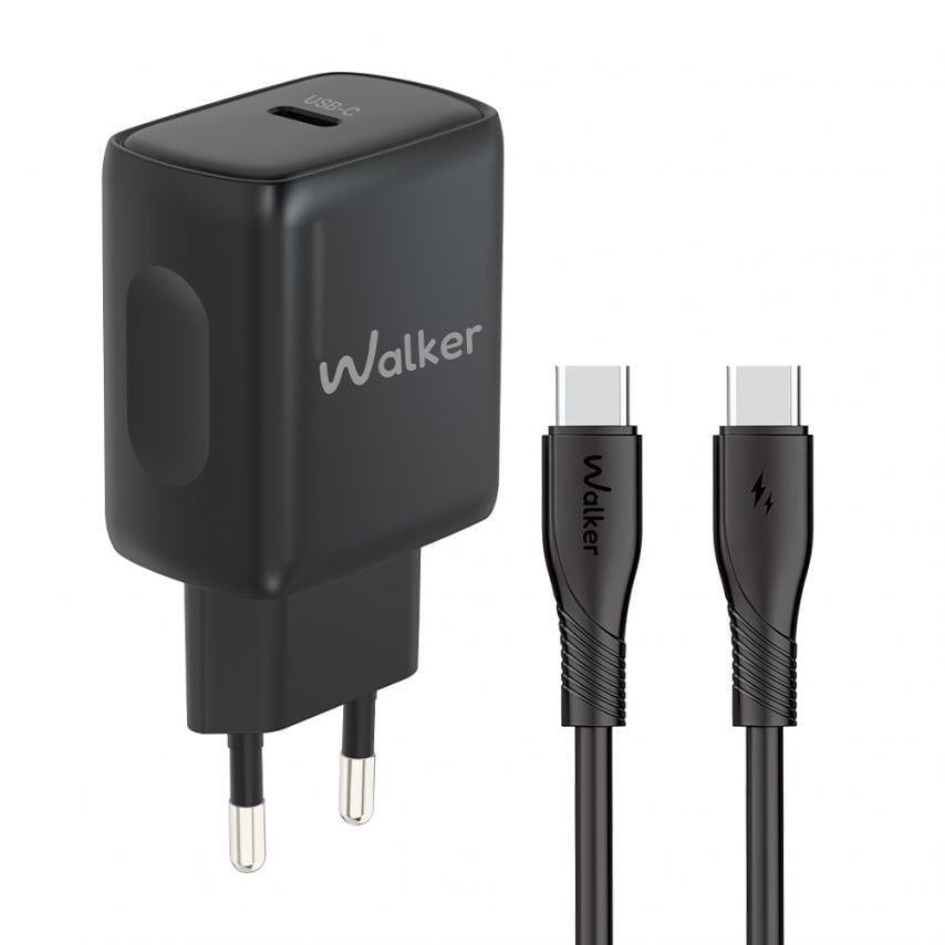Адаптер Walker PD_25 W/Data Cable Type-C to Type-C Black (WH-64)