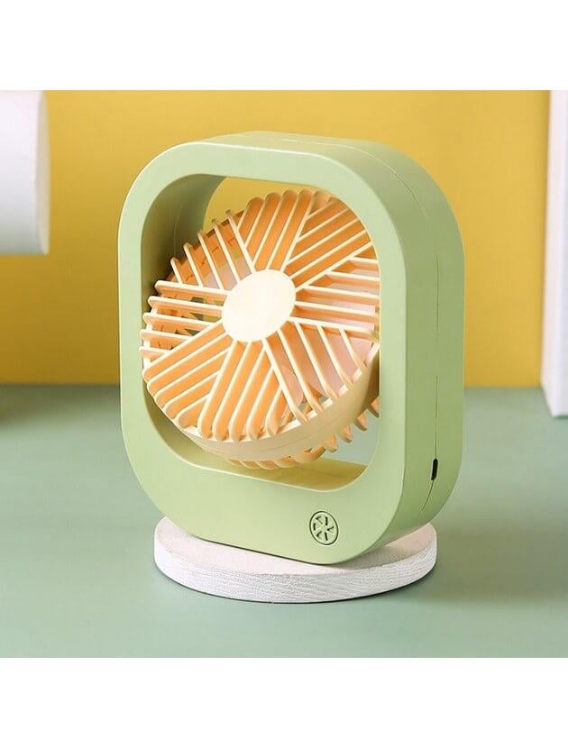 Вентилятор настольный аккумуляторный DianDi Fashion Fan SQ 2177A с USB-зарядкой Салатово-желтый (11344997) - фото 2