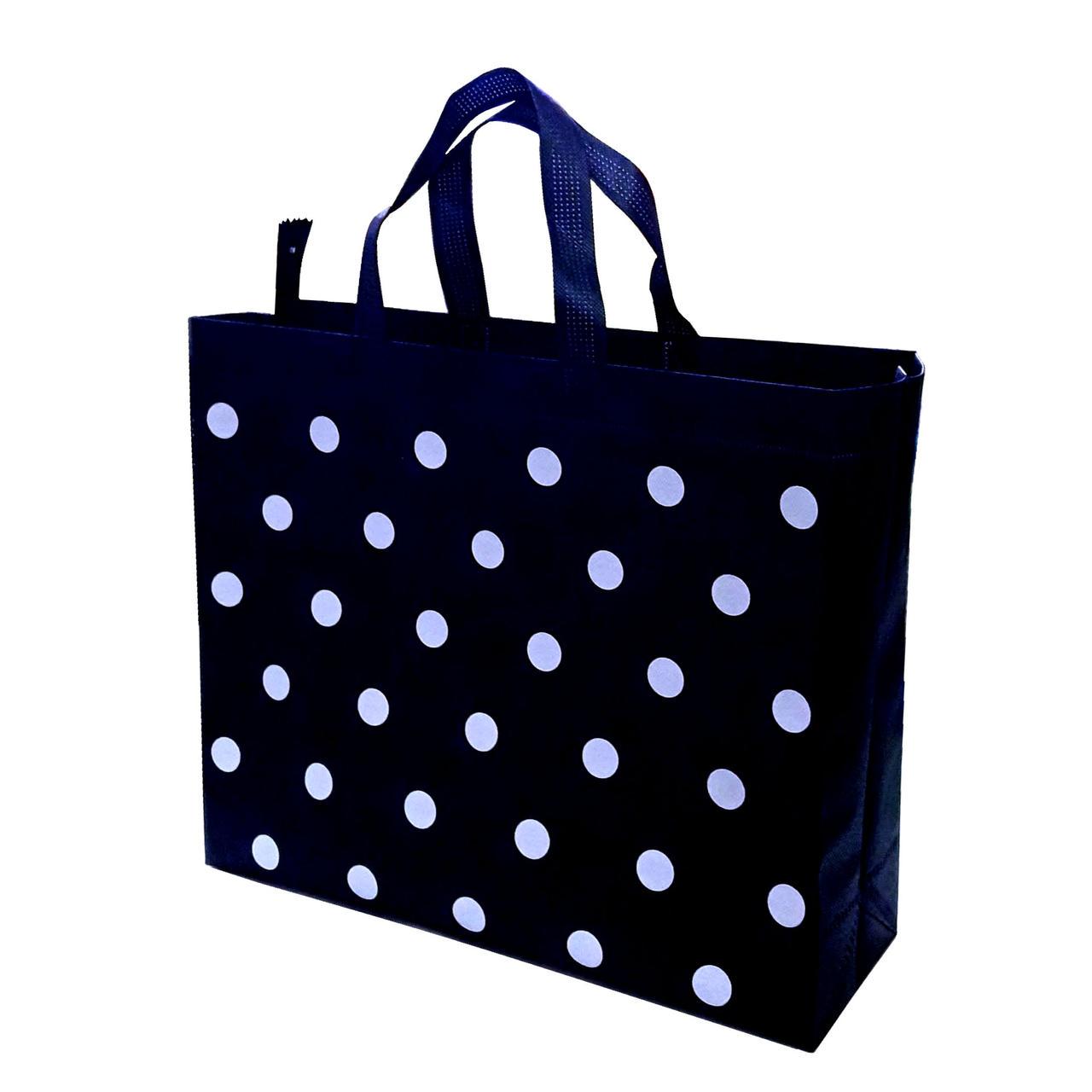 Сумка-шоппер ECOBag №22 Горохи 37х32х12 см Темно-синій (204807-223)