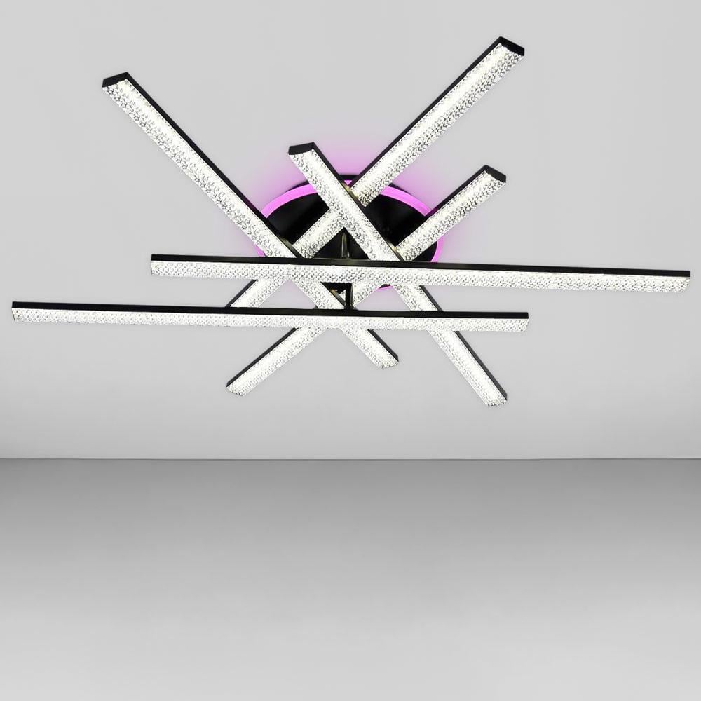 Люстра стельова світлодіодна Lighthouse SY-19943/6C BK/PK/BU D840хH130 144/20W з пультом Чорний