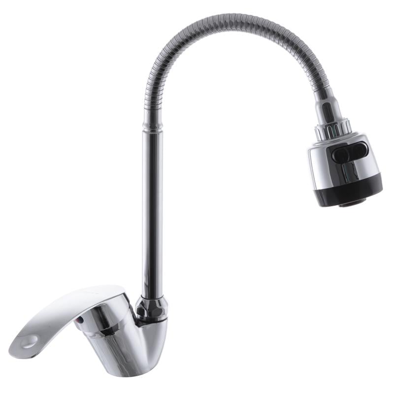 Cмеситель для кухни G-FERRO MARS 777 GF1010 с гибким изливом Хром (128313)