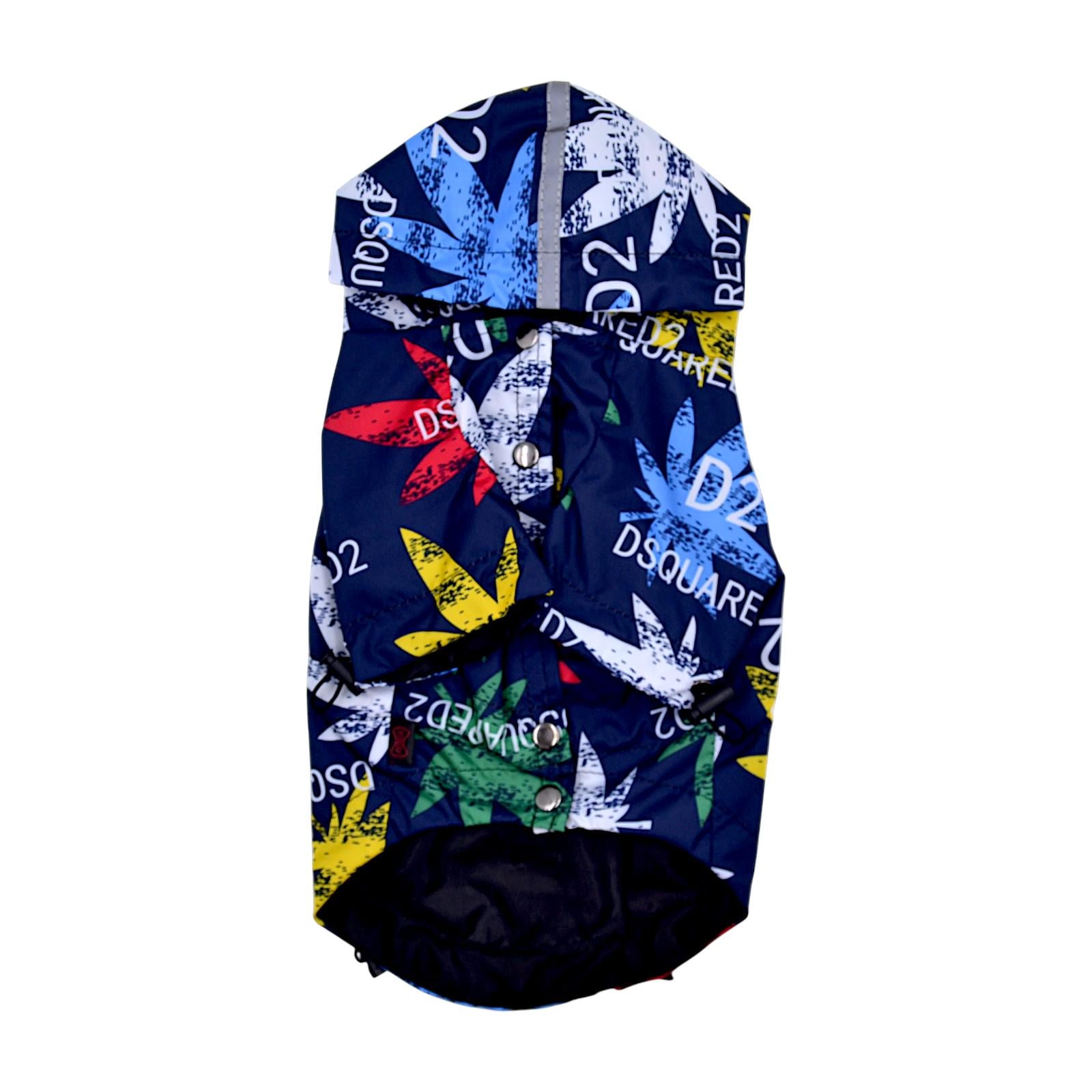 Дощовик з капюшоном для собак L Листя (0978)