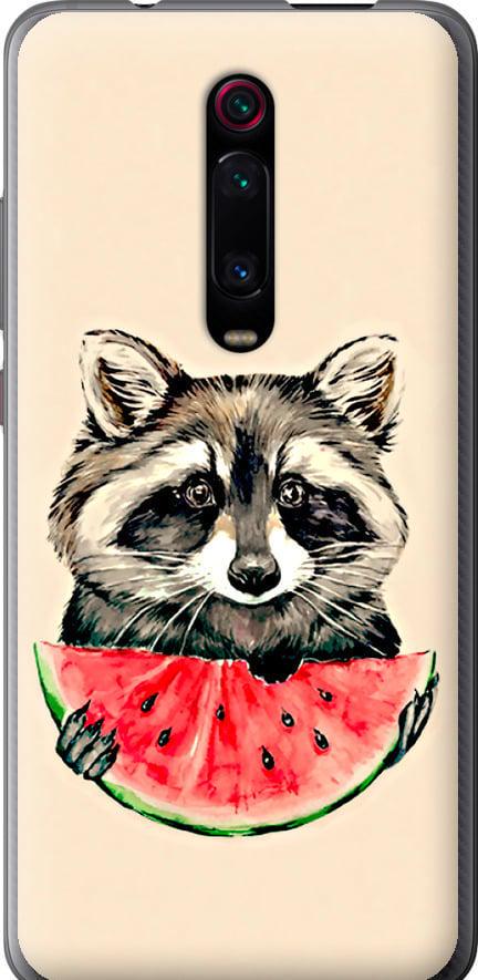 Чехол на Xiaomi Mi 9T Енотик с арбузом (4605u-1815-42517)