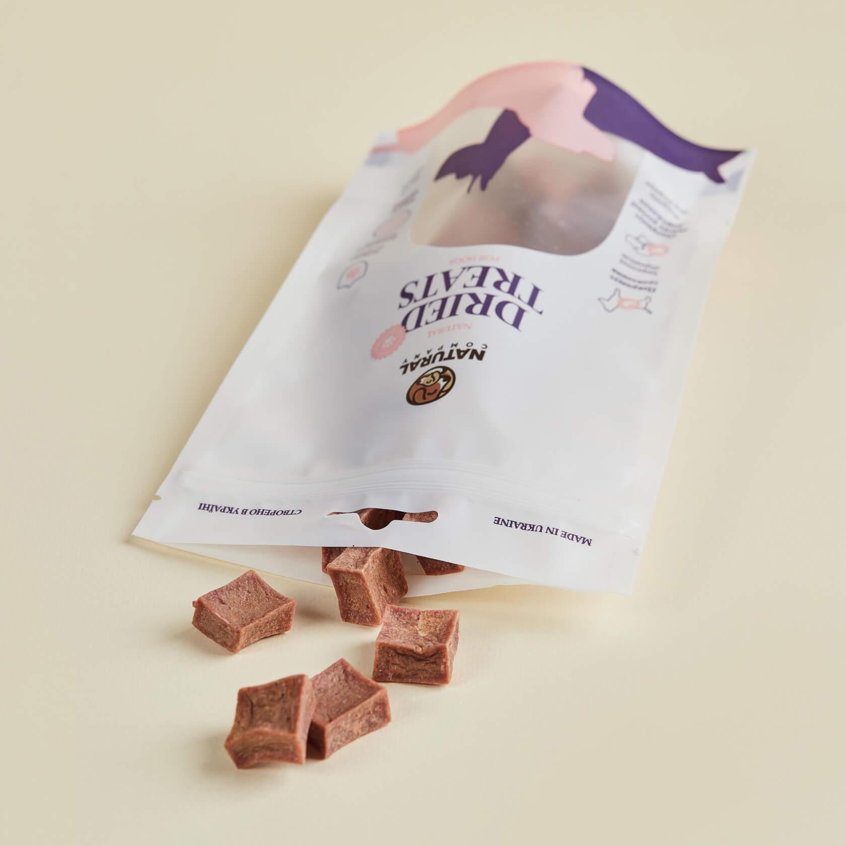 Ласощі для собак мясні кубики з яловичини для дресирування 100 г (979-04) - фото 2 Ласощі для собак мясні кубики з яловичини для дресирування 100 г (979-04) - фото 2