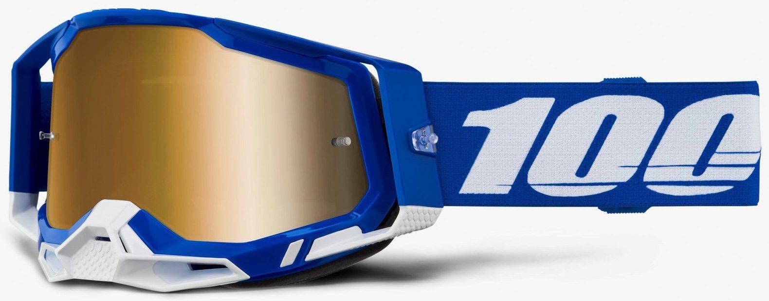 Мотоокуляри 100% RACECRAFT 2 Goggle Blue/Mirror Gold Lens (34582)