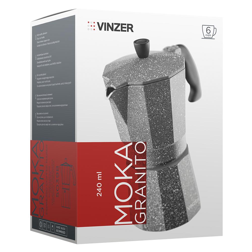 Кофеварка гейзерна Vinzer Moka Granito на 6 чашек (50398) - фото 3