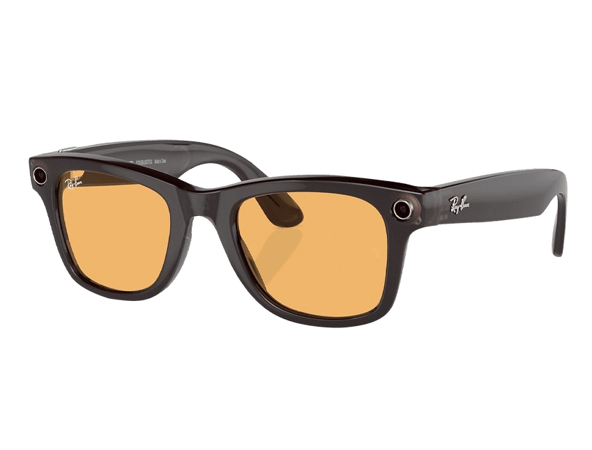 Смарт-очки Ray-Ban Meta Wayfarer Shiny Rebel Black Frame Amber Lenses RW4006 675385 50-22