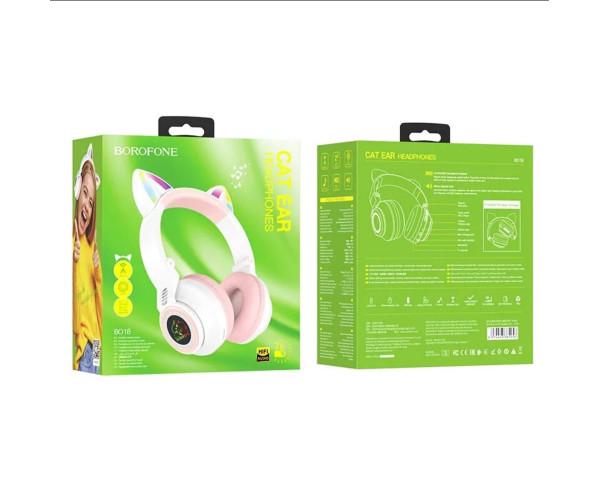 Наушники-гарнитура полноразмерные Borofone BO18 Bluetooth 400 mAh White - фото 4