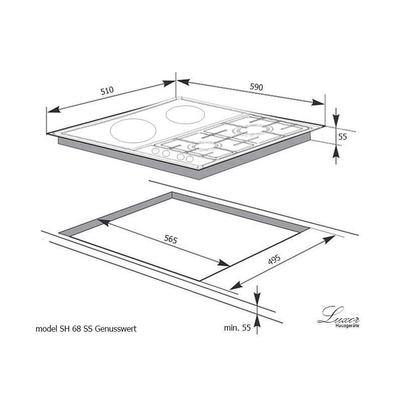 Варочная панель комбинированная Luxor SH 68 BK Red Genusswert с Wog подставкой (27502376) - фото 12 Варочная панель комбинированная Luxor SH 68 BK Red Genusswert с Wog подставкой (27502376) - фото 12