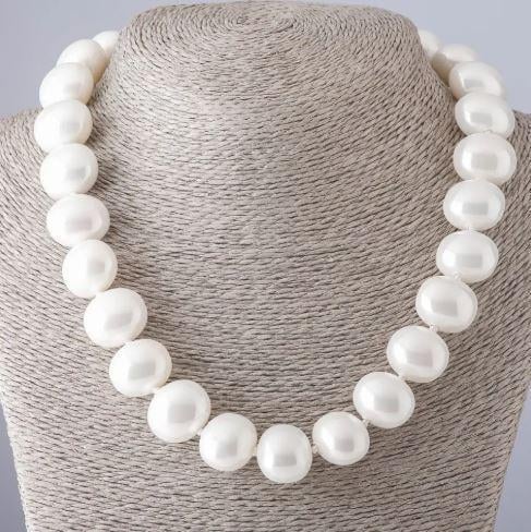 Ожерелье жемчуга Marisa 45 см d 19х16 мм Белый (75673)