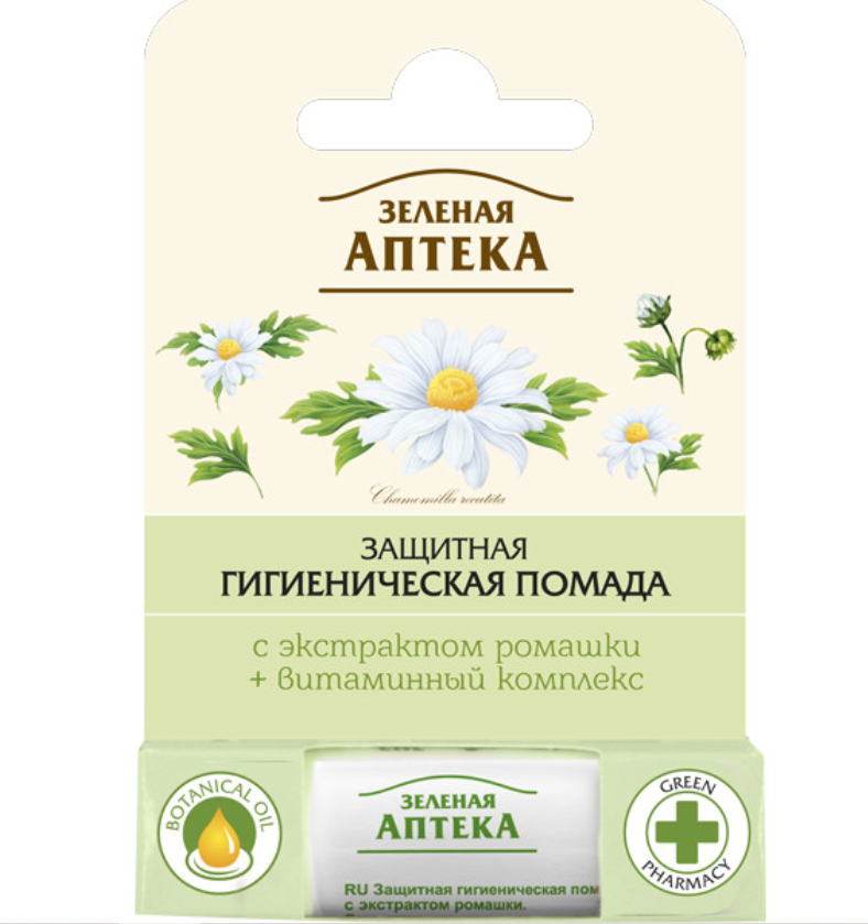 Гігієнічна помада Зелена Аптека Захисна з екстрактом Ромашки 3,6 г (8588006037371)