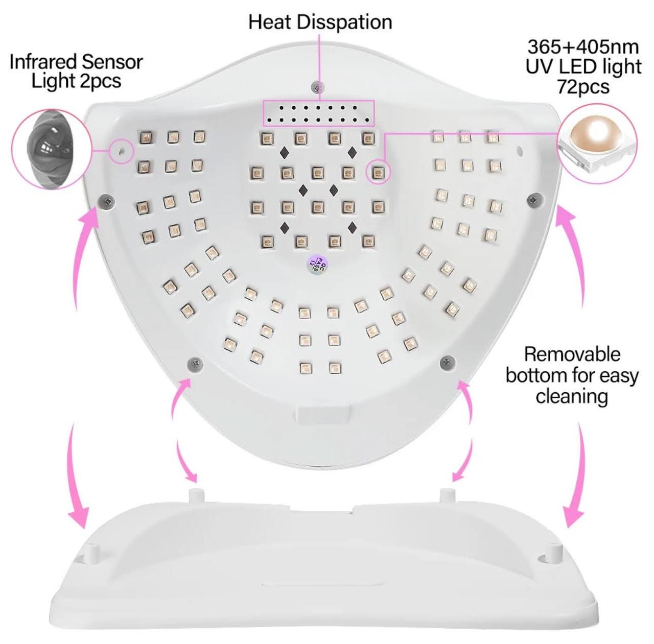 Лампа UV/LED SUN X17 Max для сушіння гель-лаку з підставкою для телефону 320 Вт - фото 9