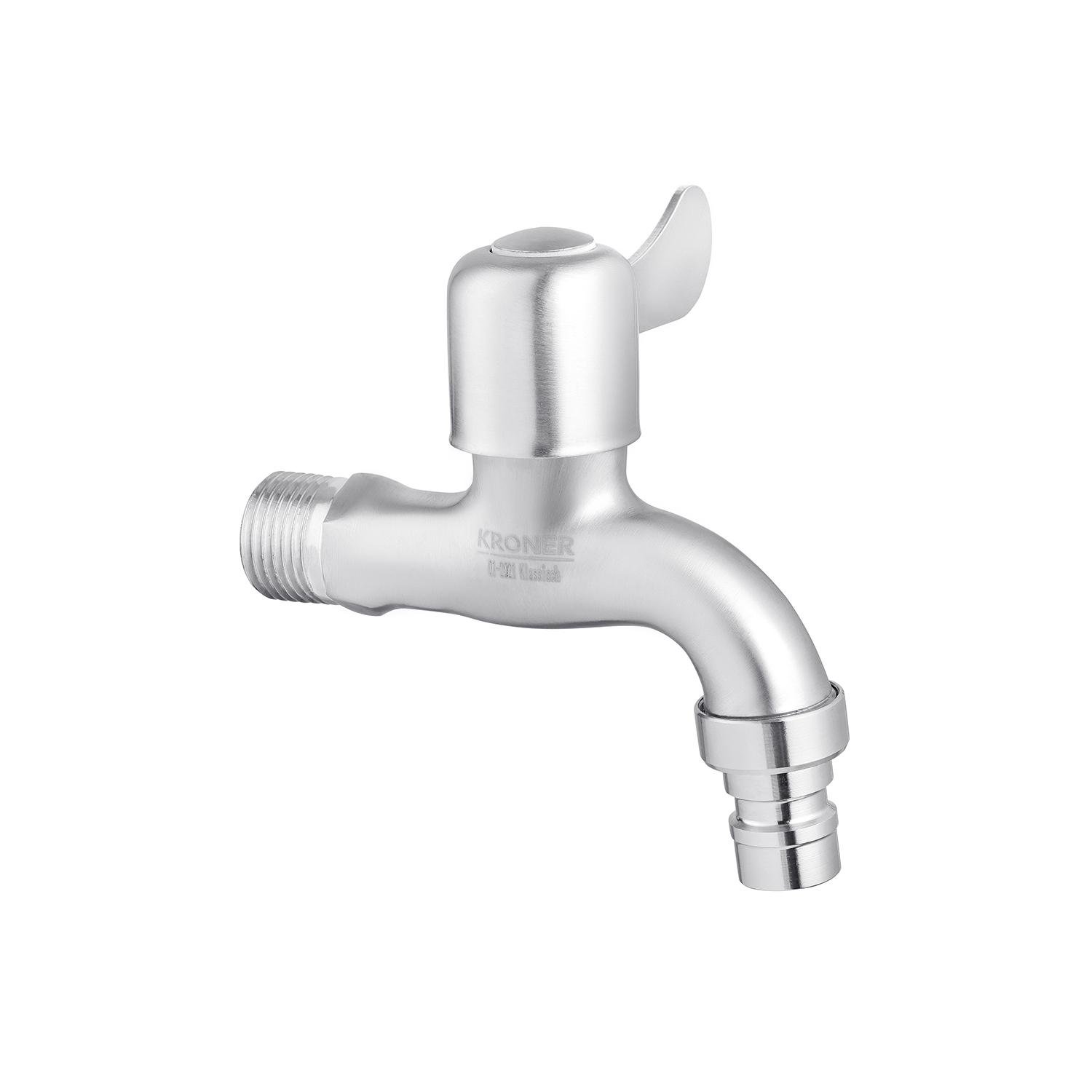 Кран садовий Kroner Edelstahl Klassisch CV022964 з вентилем Нікель (147653)
