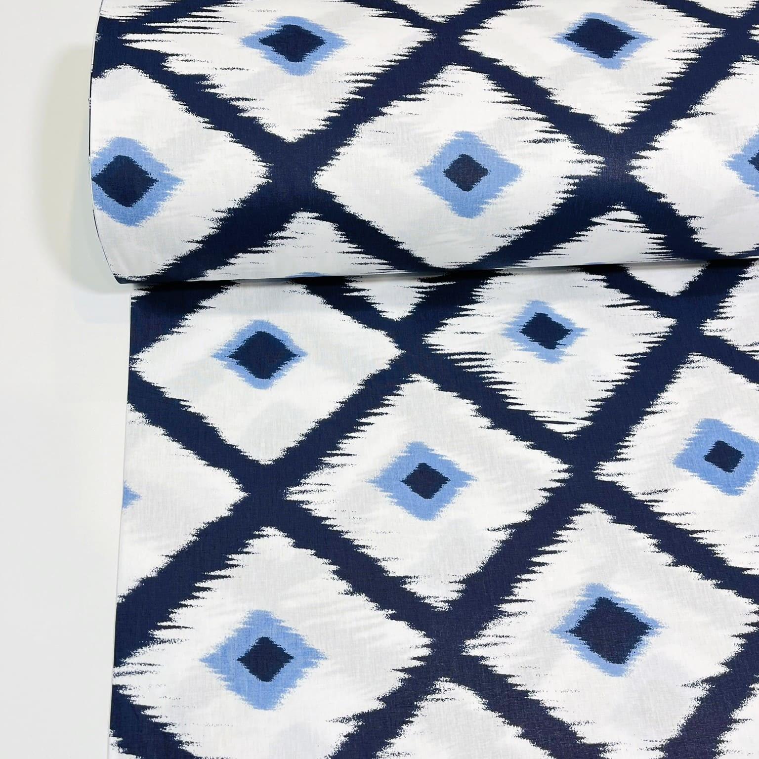 Ткань для постельного белья ранфорс геометрические ромбы 240 см Синий (FH 2903/3 00759)