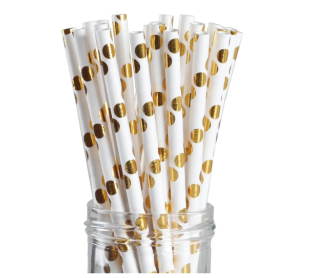 Трубочки коктейльные в горошек 25 шт. 20 см Золотисто-белый (2108/14) - фото 7 Трубочки коктейльные в горошек 25 шт. 20 см Золотисто-белый (2108/14) - фото 7