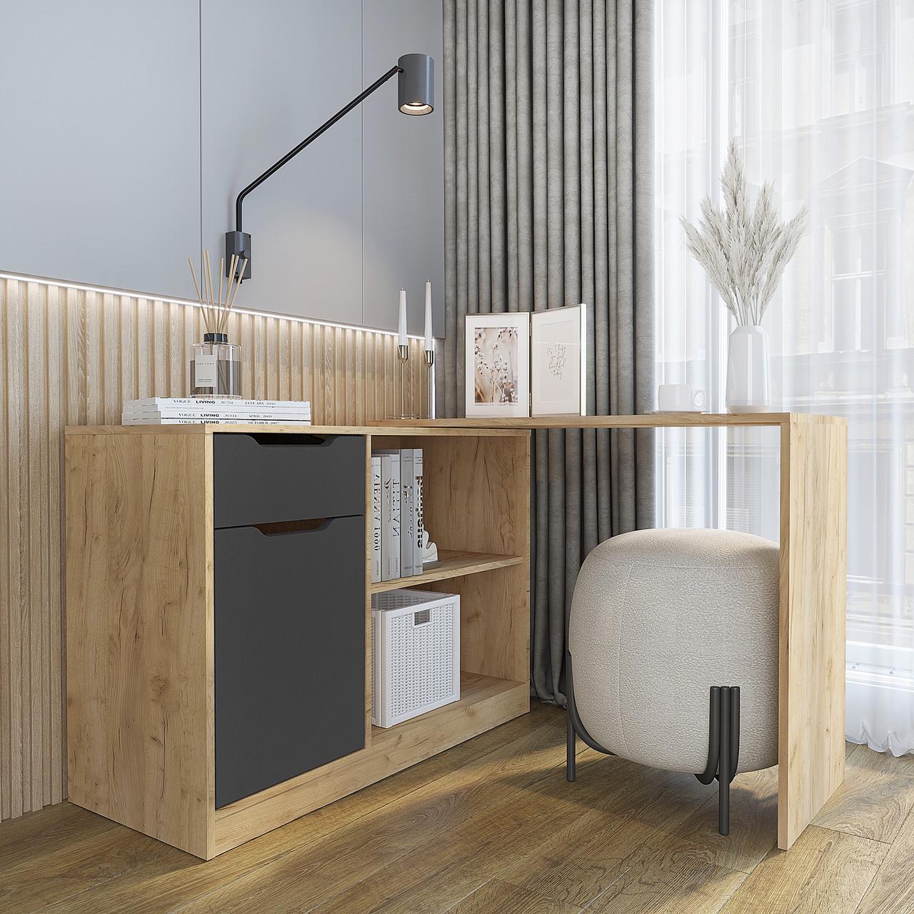 Стол комод Компанит 2 с поворотным механизмом 106х41,2х73,9 см Дуб крафт комби (24878608)