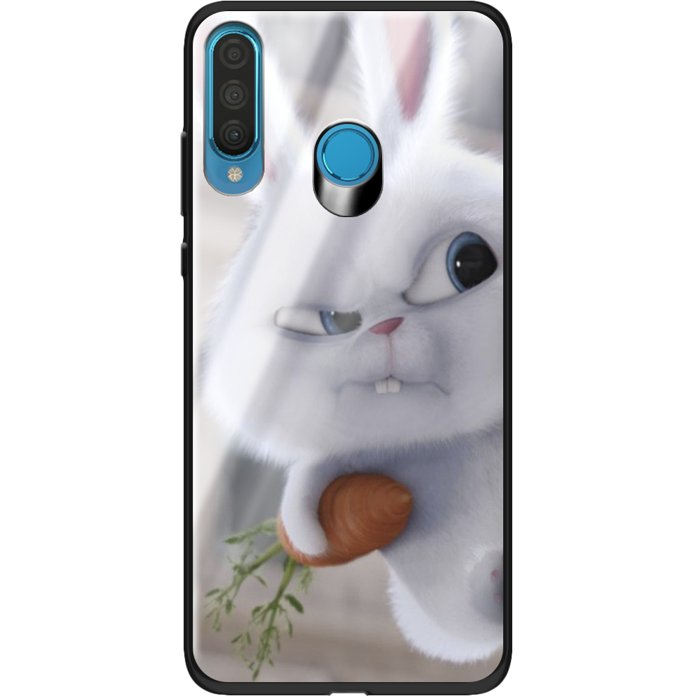 Чохол Boxface Huawei P30 Lite Rabbit Snowball Чорний силікон зі склом (36871-up1116-37728)