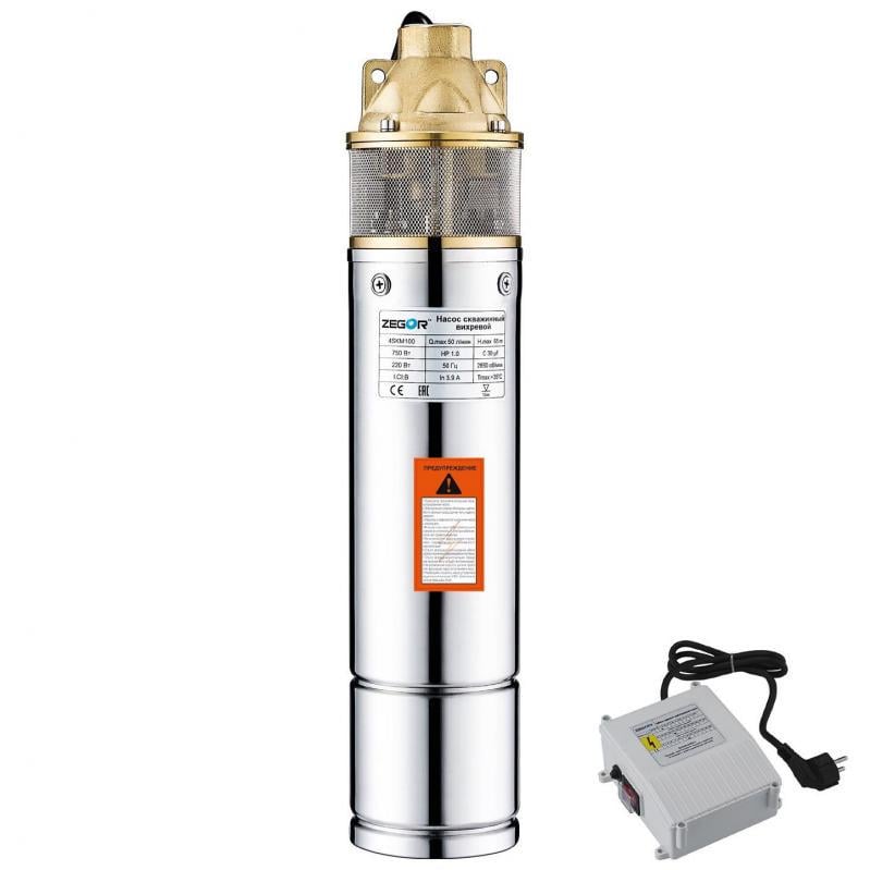 Насос глубинный Zegor вихревой с пультом управления(4SKM100-10M)
