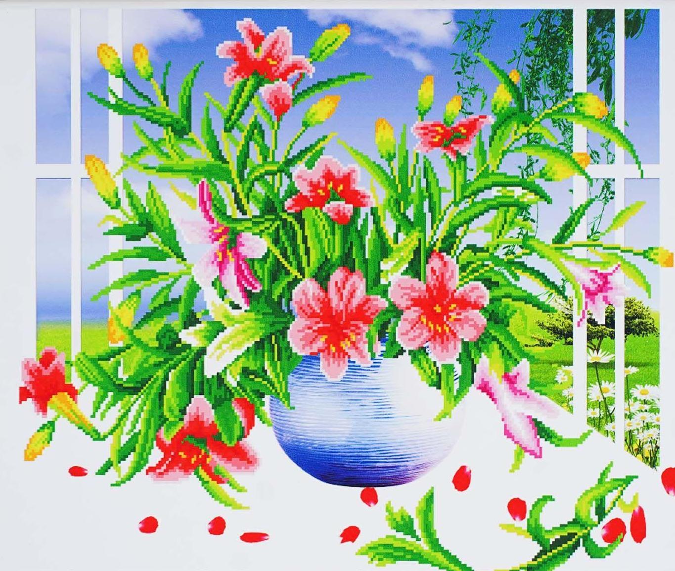 Алмазна мозаїка-картина за номерами TK Group B 70543/30 Квіти в коробці 40х50 см (24710266)