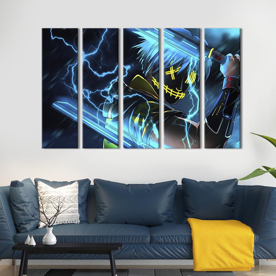 Модульная картина из 5 частей Аниме ниндзя-самурай 87x50 см (680-51)