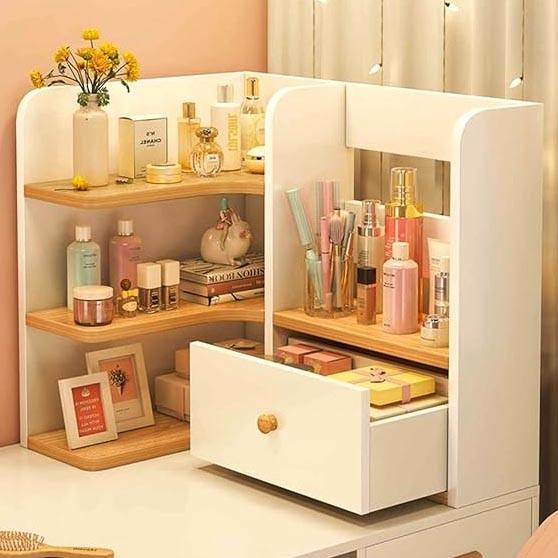 Полка-надстройка настольная из дерева Лаксин зефир-карри (АКД-00772003)